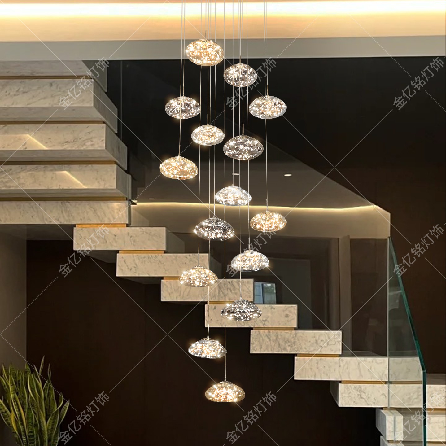 满天星楼梯灯长吊灯挑空客厅灯