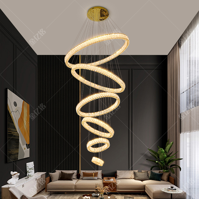 三面水晶别墅客厅大吊灯