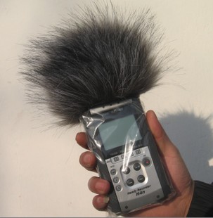 适用ZOOM H4N H5N 录音机防风毛毛套 毛衣/录音笔防风毛套