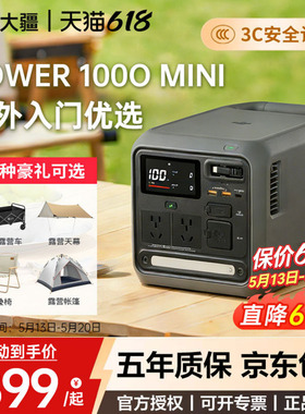 【直降600元】DJI 大疆 Power 1000 Mini 移动电源 1度电220V快充便携自驾露营车载应急备用储能户外电源