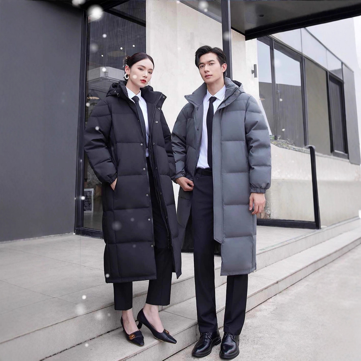 江西共青城羽绒中戏羽绒服女超长款过膝2025年冬季新款艺考校服