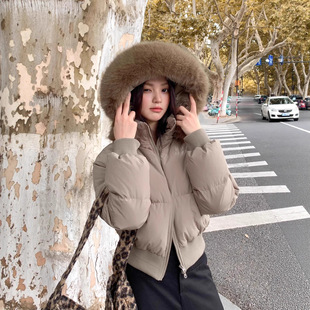 江西共青城羽绒羽绒服女短款2025冬季新款韩版加厚保暖小个子90白