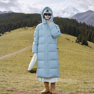 江西共青城羽绒羽绒服女新款中长款过膝长款时尚男女通穿情侣加厚