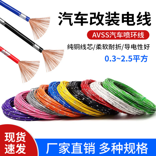 纯铜汽车电线改装阻燃薄皮电源线