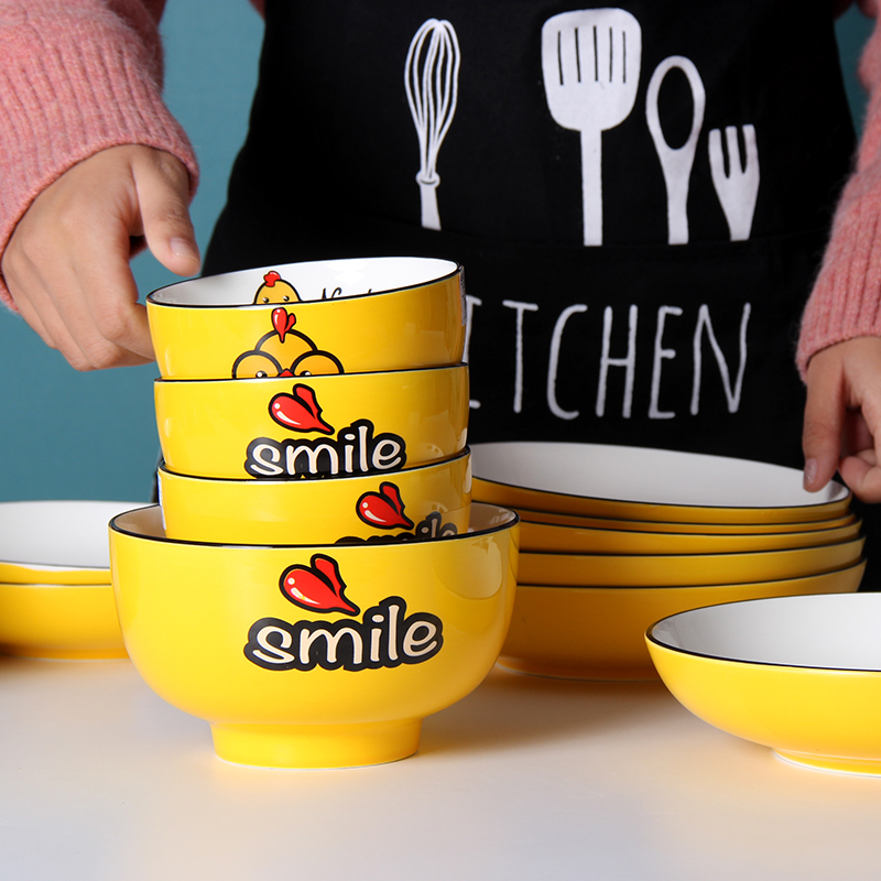 陶瓷可爱面碗米饭碗家用碗套装