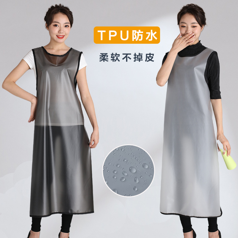 TPU围裙防水防油透明工作服围腰