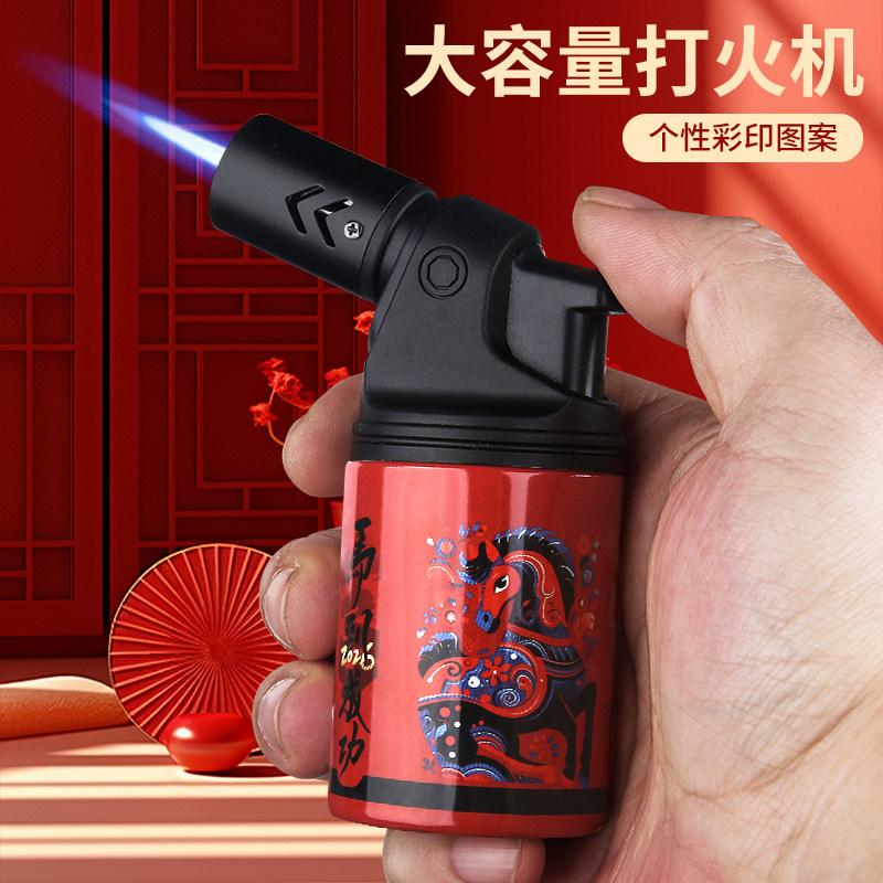 百诚2026新款防风充气打火机大容量点火器耐用艾灸雪茄专用点蚊香