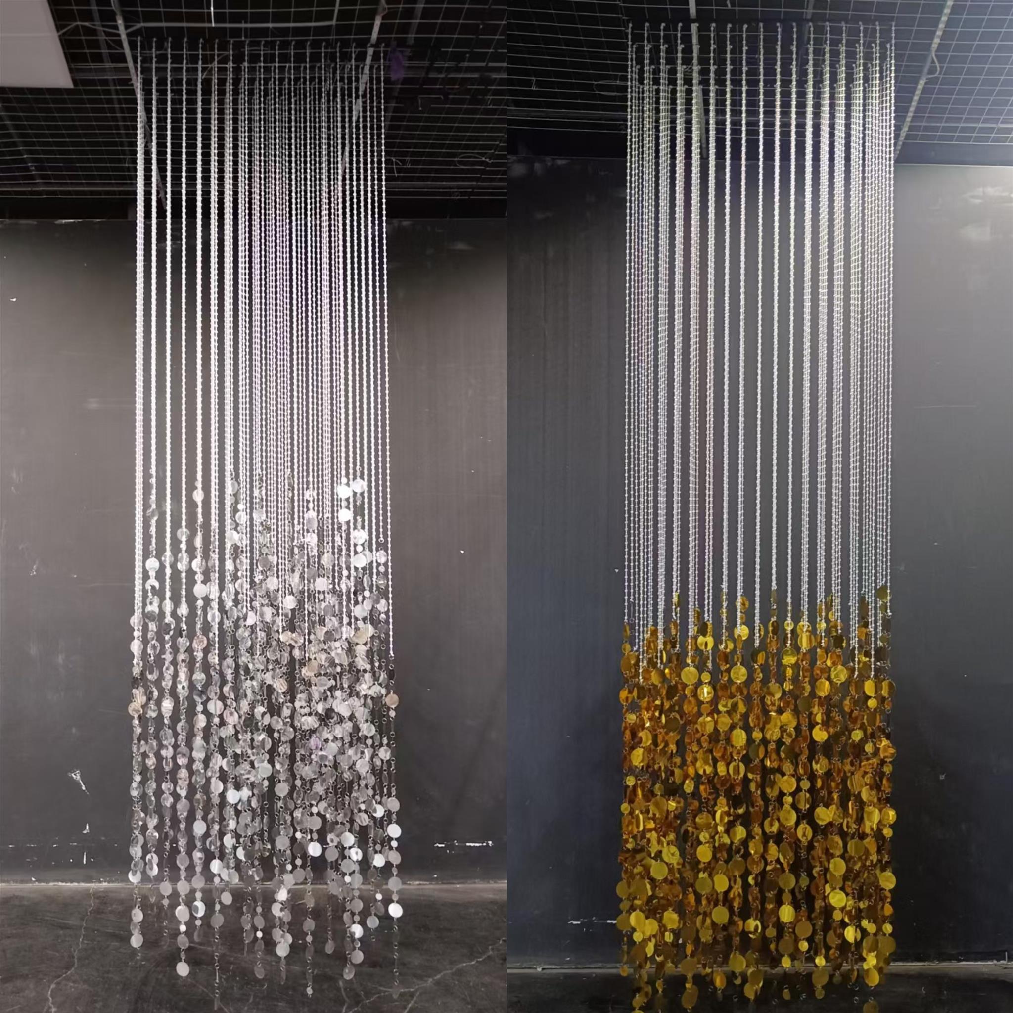 亮片布置圆挂件珠帘宴会厅