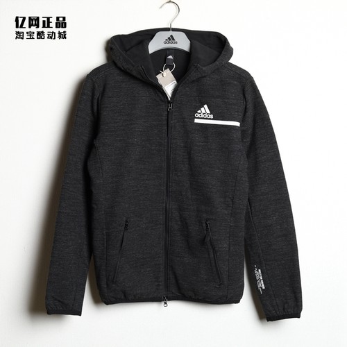 阿迪达斯加绒保暖针织夹克外套