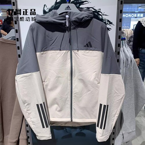 Adidas 阿迪达斯 男款运动休闲加绒保暖连帽夹克上衣外套 KF5231