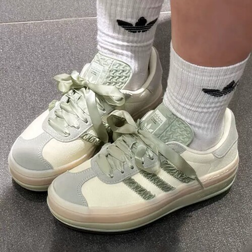 Adidas 三叶草 GAZELLE 女子时尚百搭厚底增高休闲鞋板鞋 JR8373