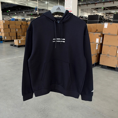 Adidas 阿迪达斯 男子加绒保暖运动休闲宽松连帽套头卫衣 JI7111