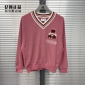 线衫 女子运动休闲宽松V领舒适套头针织衫 JD6378 三叶草 阿迪达斯