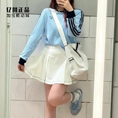 Adidas 三叶草 夏季女款防走光半身裙休运动闲百褶裙短裙 JM8016