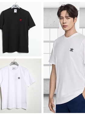 阿迪达斯 三叶草 男款运动休闲简约透气圆领短袖T恤DN8024 GD2535