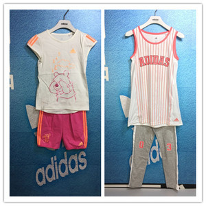 adidas 阿迪达斯童装 夏款舒适女童小童中童套装 AP6534 S22051