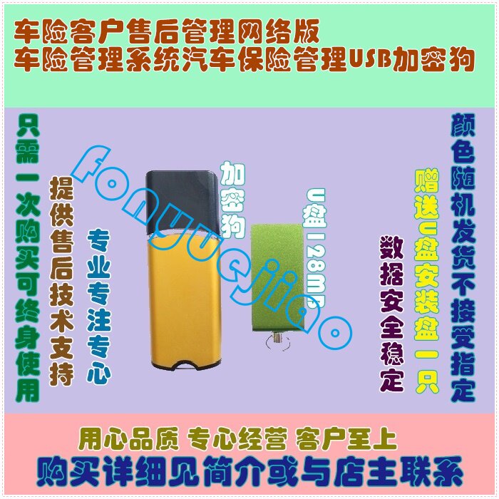 车险客户售后管理网络版车险管理系统汽车保险管理USB加密狗