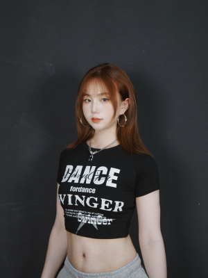 SWINGER原创大印花爵士舞jazz露脐短款插肩T恤上衣服饰辣妹短袖女