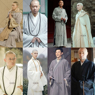 影视古装古代古装和尚武僧白色十八罗汉法海少林寺男士和尚方丈服