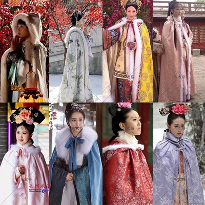 甄嬛传步步惊心琅琊榜福晋公主古装格格披风加厚加棉保暖斗篷斗笠