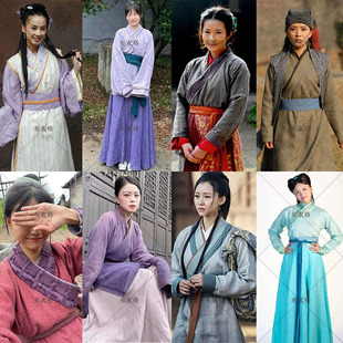 影视古装汉服棉麻村姑服老妇人夫人女百姓服女士群演古装丫鬟服