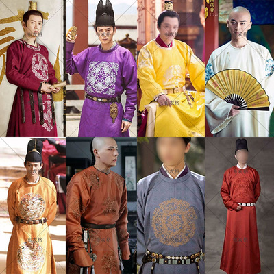 影视古装唐朝宋朝刺绣圆领长袍男士大臣官员服补服县令知府朝服装
