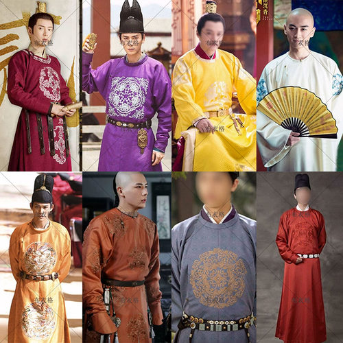 影视古装唐朝宋朝刺绣圆领长袍男士大臣官员服补服县令知府朝服装
