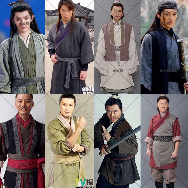 春秋战国影视古装古代农夫樵夫群演服装男士棉麻店小二百姓服