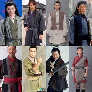 春秋战国影视古装古代农夫樵夫群演服装男士棉麻店小二百姓服