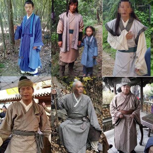 影视古装男汉服店小二服打手古装棉麻群演古装老百姓服棉麻男古装