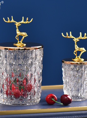 家用牙签盒个性创意棉签盒北欧ins 轻奢网线牙线收纳盒玻璃罐