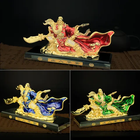 关公摆件车载香水座车载武财神汽车战神合金关二爷