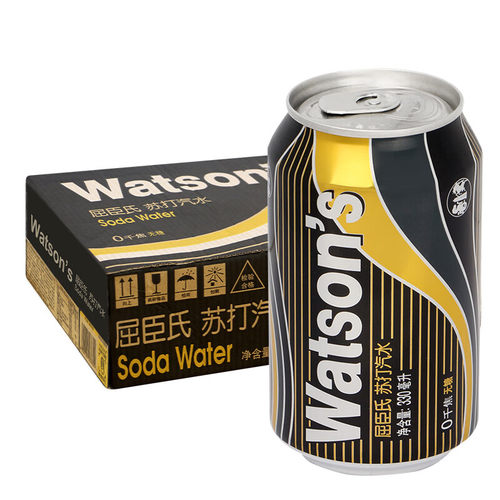 屈臣氏苏打水汽水330ml*24罐饮料  原味香柠檬草汤力气泡水多口味