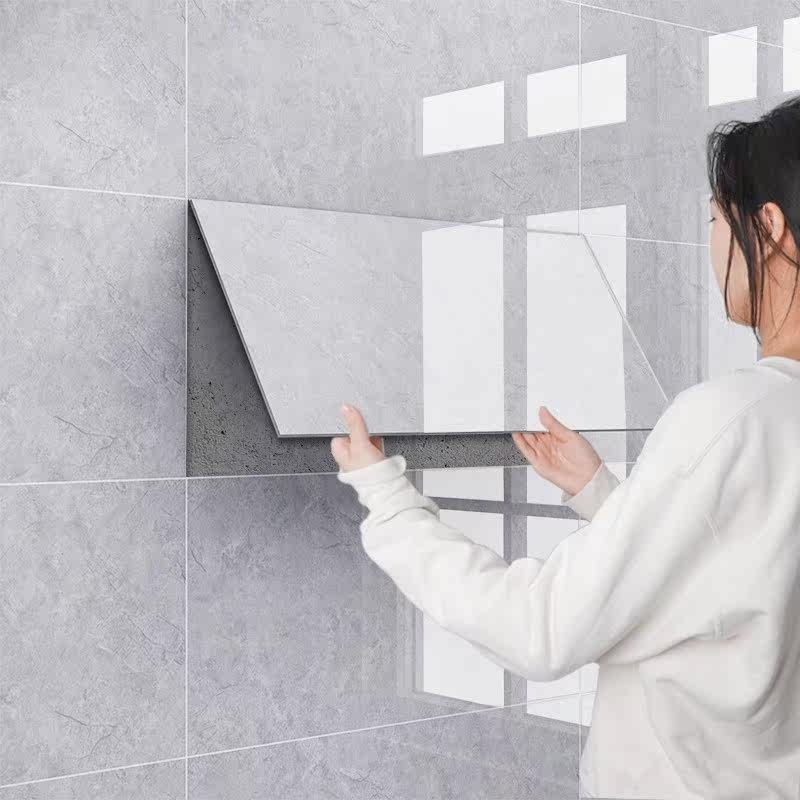 自粘瓷砖仿大理石背景墙贴纸卫生间墙面翻新厕所厨房平面防水墙纸