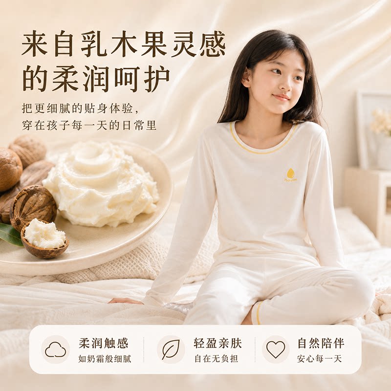 VeraAngel儿童乳木果秋衣裤套装图片