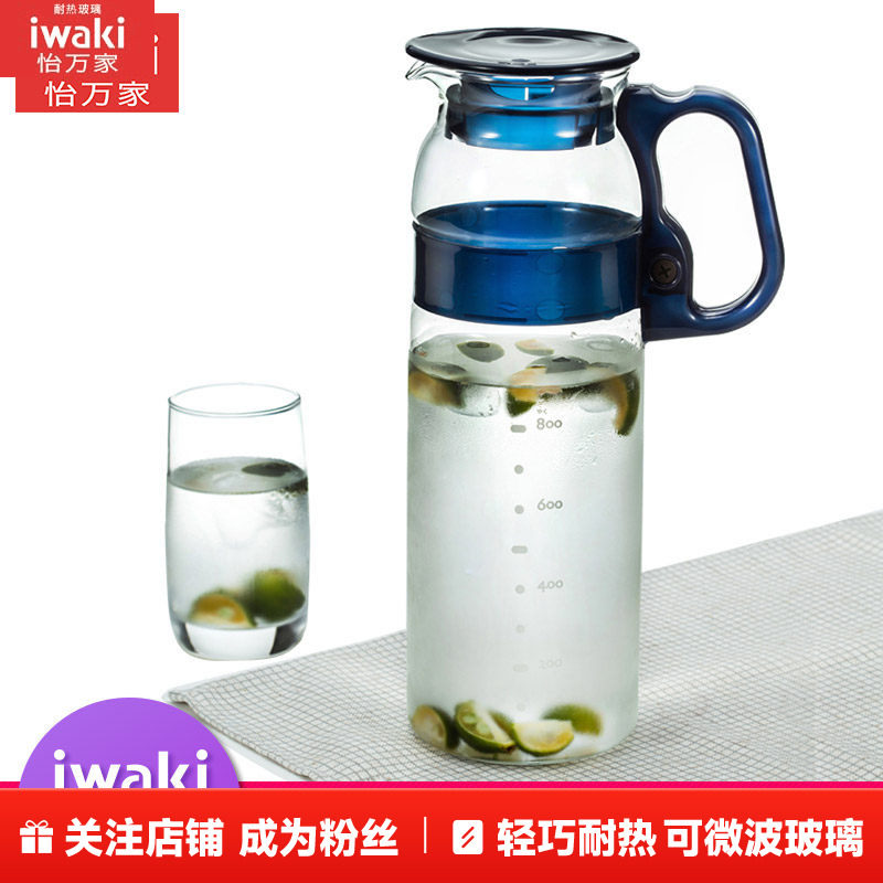 怡万家耐热玻璃大容量耐高温冷水壶1.3L*1