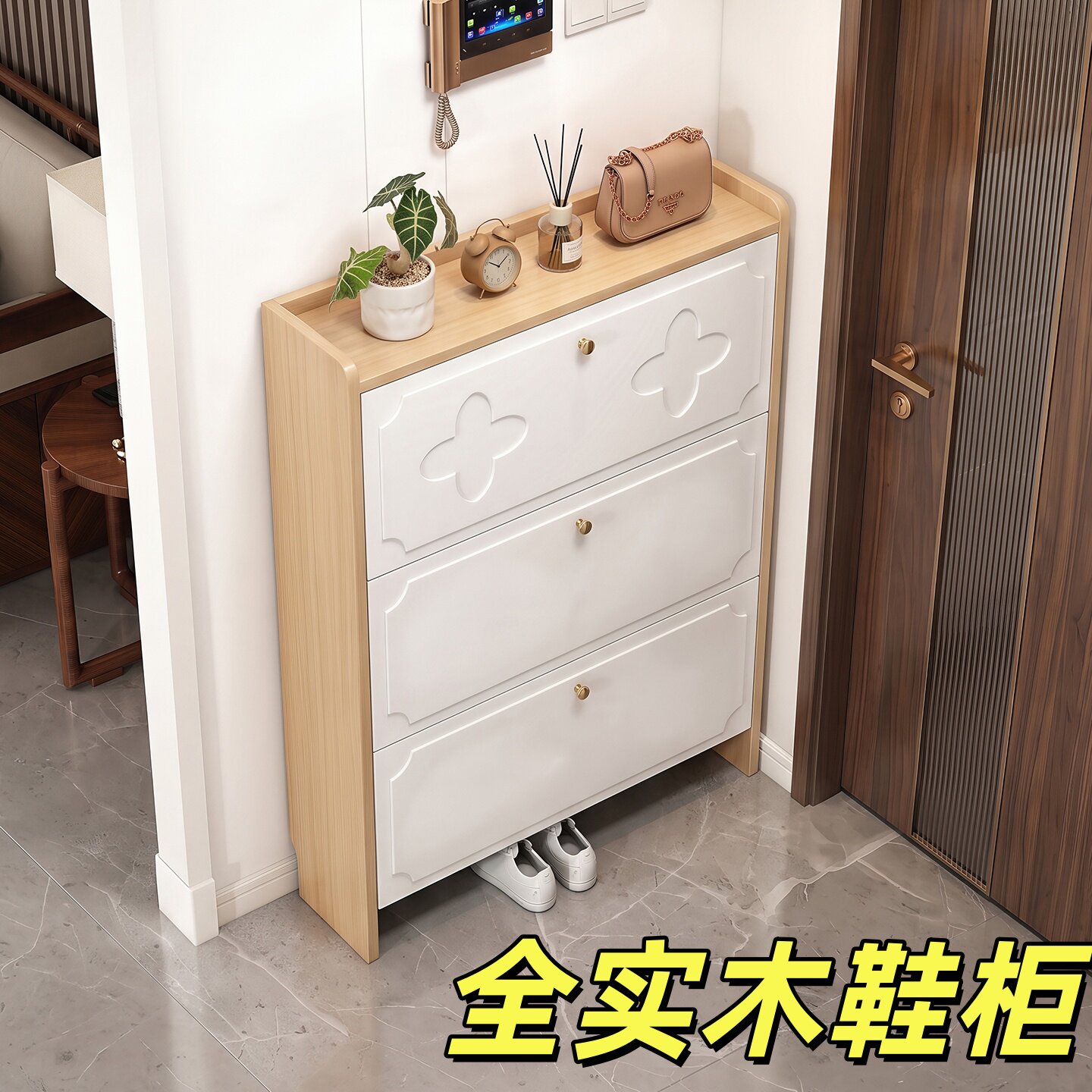 全实木鞋柜工厂批发品质保证图片