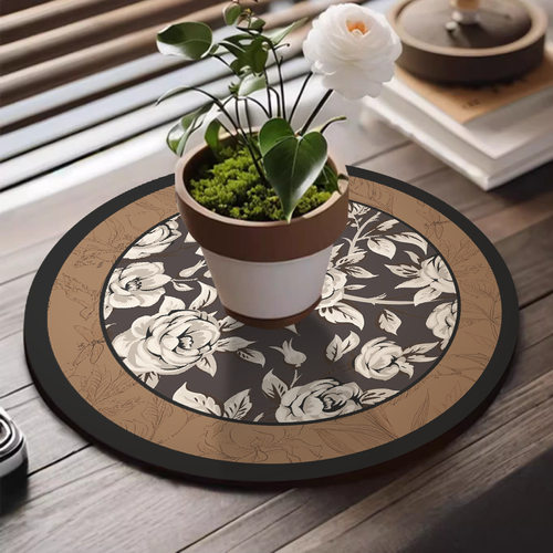 美式绿色圆形厨房台面沥水垫