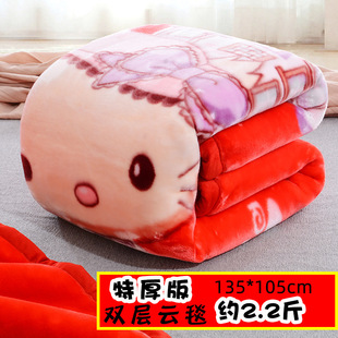 婴儿毛毯新生儿加厚双层儿童摄影拉舍尔卡通特厚秋冬季 小云毯