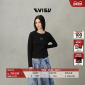 EVISU福神 2025秋女士心形骷髅布贴绣上衣2EAHTW5TL4055FFCT