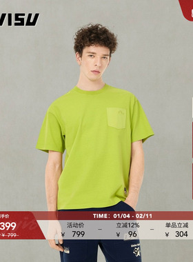 EVISU福神 男士海鸥刺绣口袋T恤2ESHTM5TS1202RXCT
