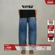 EVISU福神 休闲直筒牛仔裤 2025秋男士 商标和家花刺绣裤