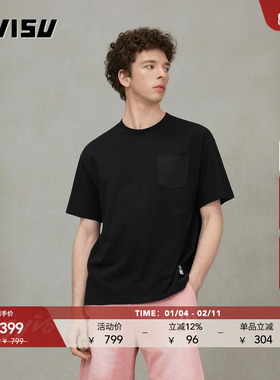 EVISU福神 男士海鸥刺绣口袋T恤2ESHTM5TS1202RXCT