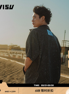 EVISU KURO男士双面穿短袖衬衫2ESGNM5SS5103RXCT