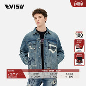 EVISU福神男商标印花牛仔短款 明星同款 夹克
