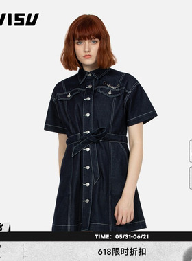 EVISU  女士小海鸥刺绣衬衫连衣裙2ESHTW4DR4102LFDP