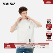 EVISU福神 男士 家花海鸥印花刺绣超宽松圆领T恤