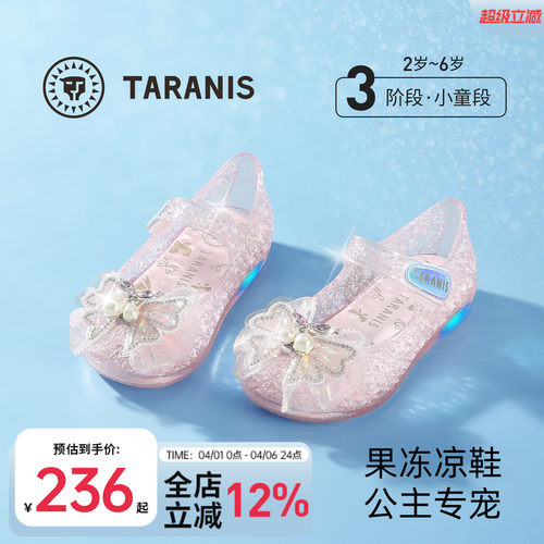 泰兰尼斯公主水晶鞋闪灯鞋
