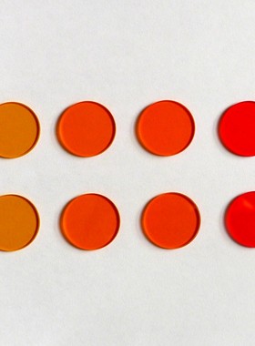 光学橙色玻璃CB535 橙色滤光片 长波通 535nm 20.5*2mm