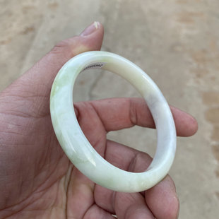 陕西西安蓝田玉手镯加厚女款 天然活玉正圈62mm内径大圈口带证书